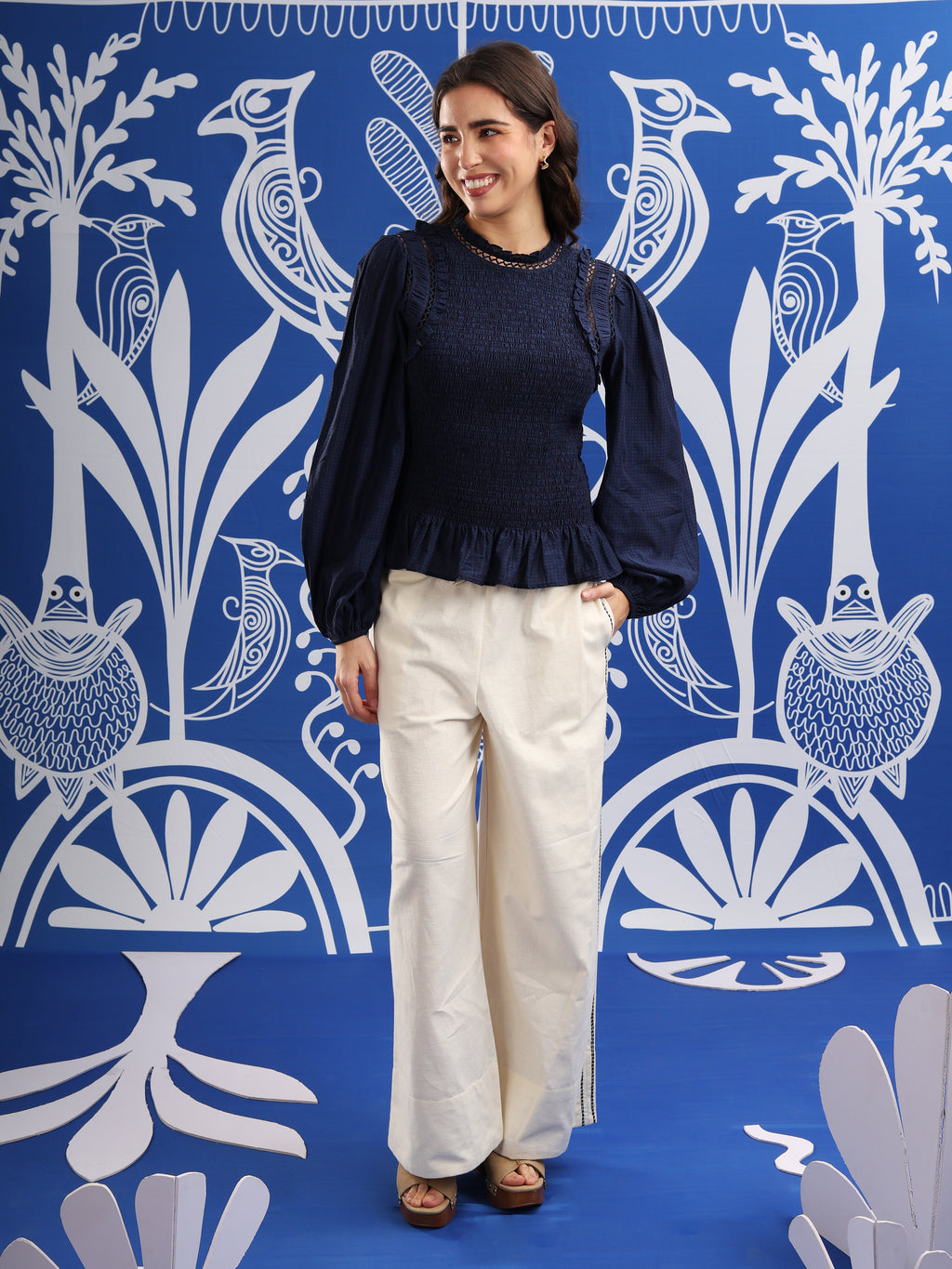 ROWAN Smock Peplum Top