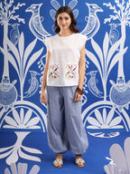 Azure Stripe Boho Pants