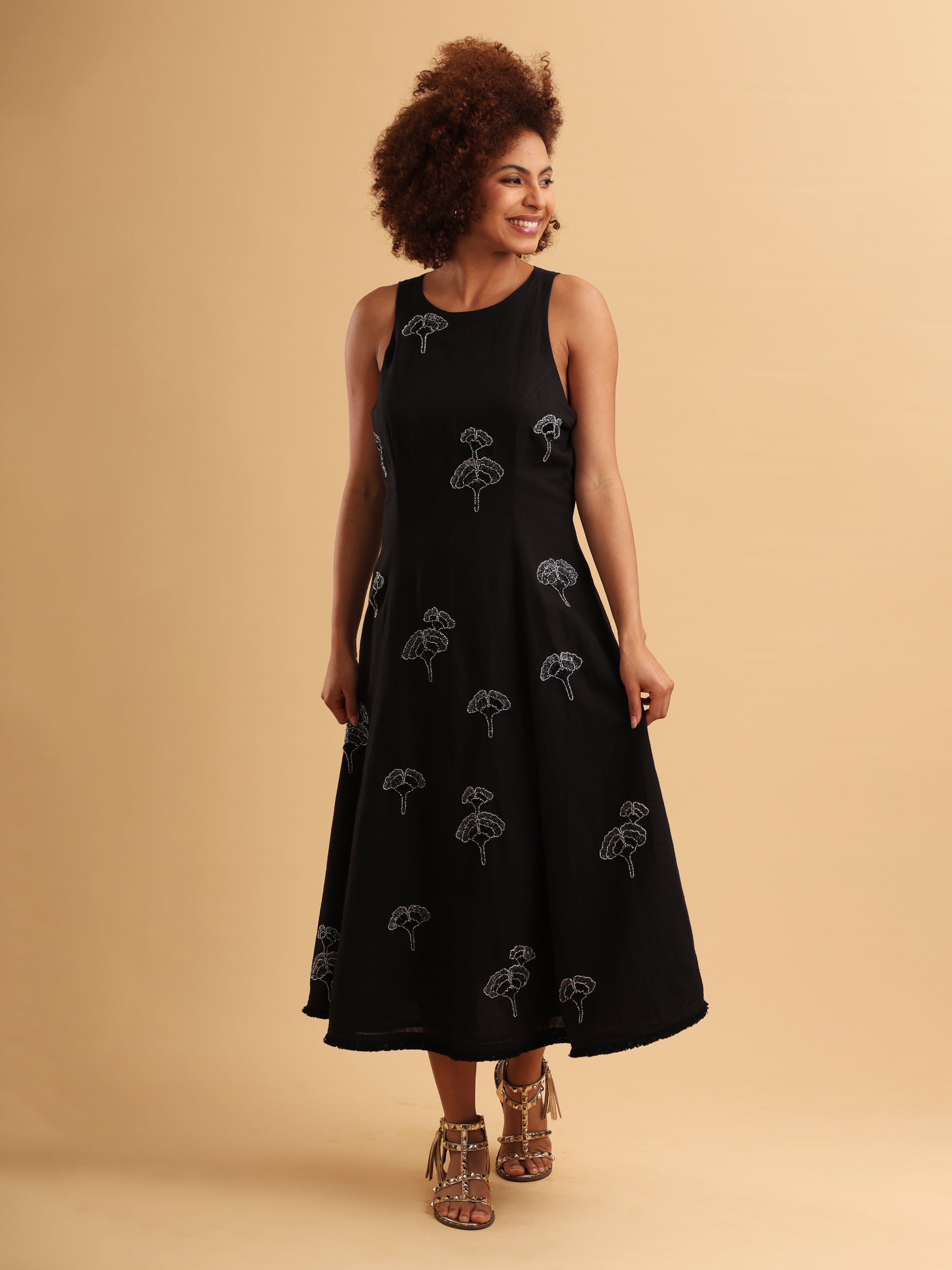 Black Tulip Embellished Dress