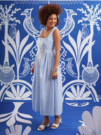 Serpentine Sky Embroidered Dress
