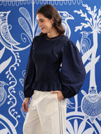 ROWAN Smock Peplum Top