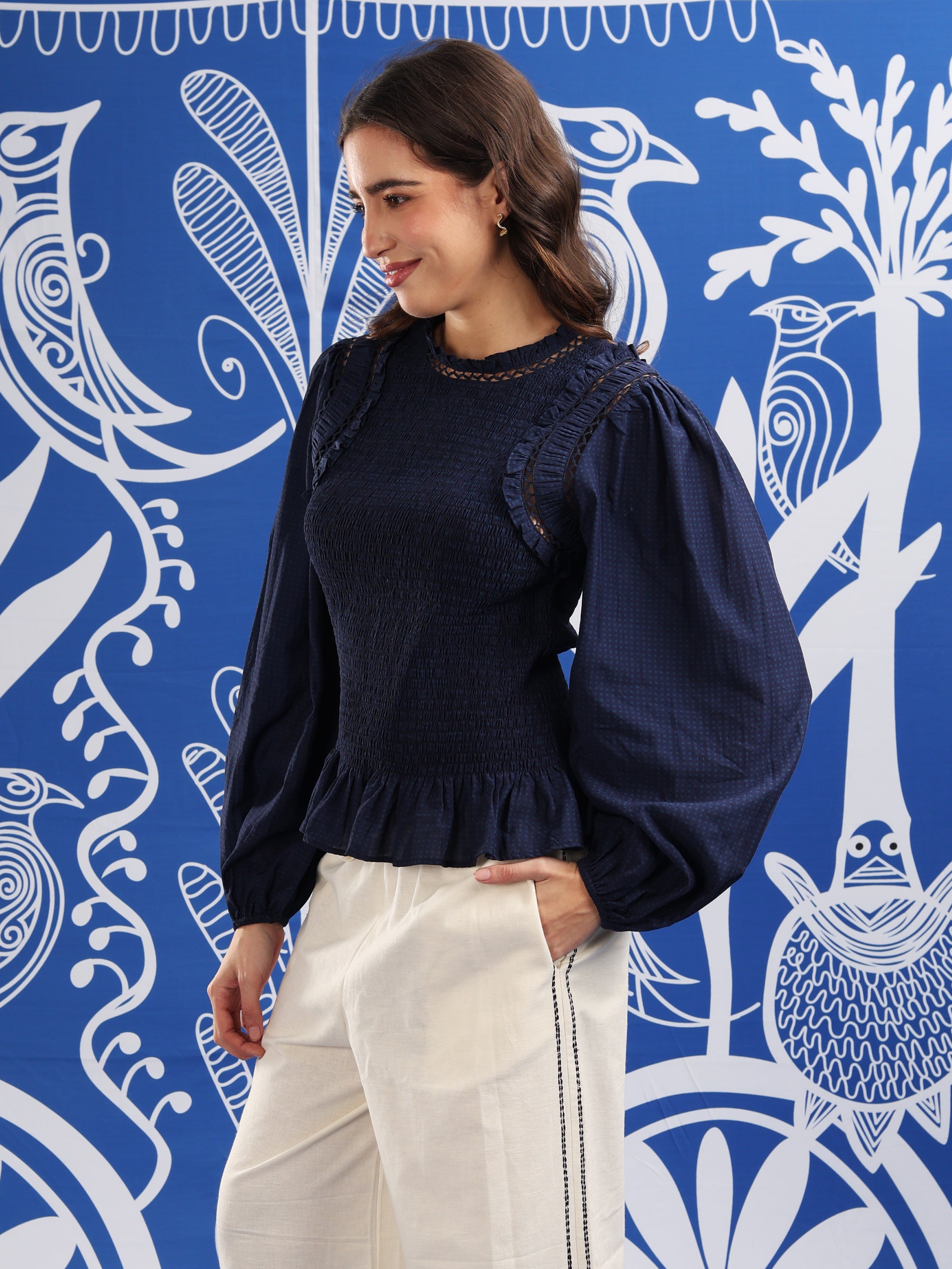 ROWAN Smock Peplum Top