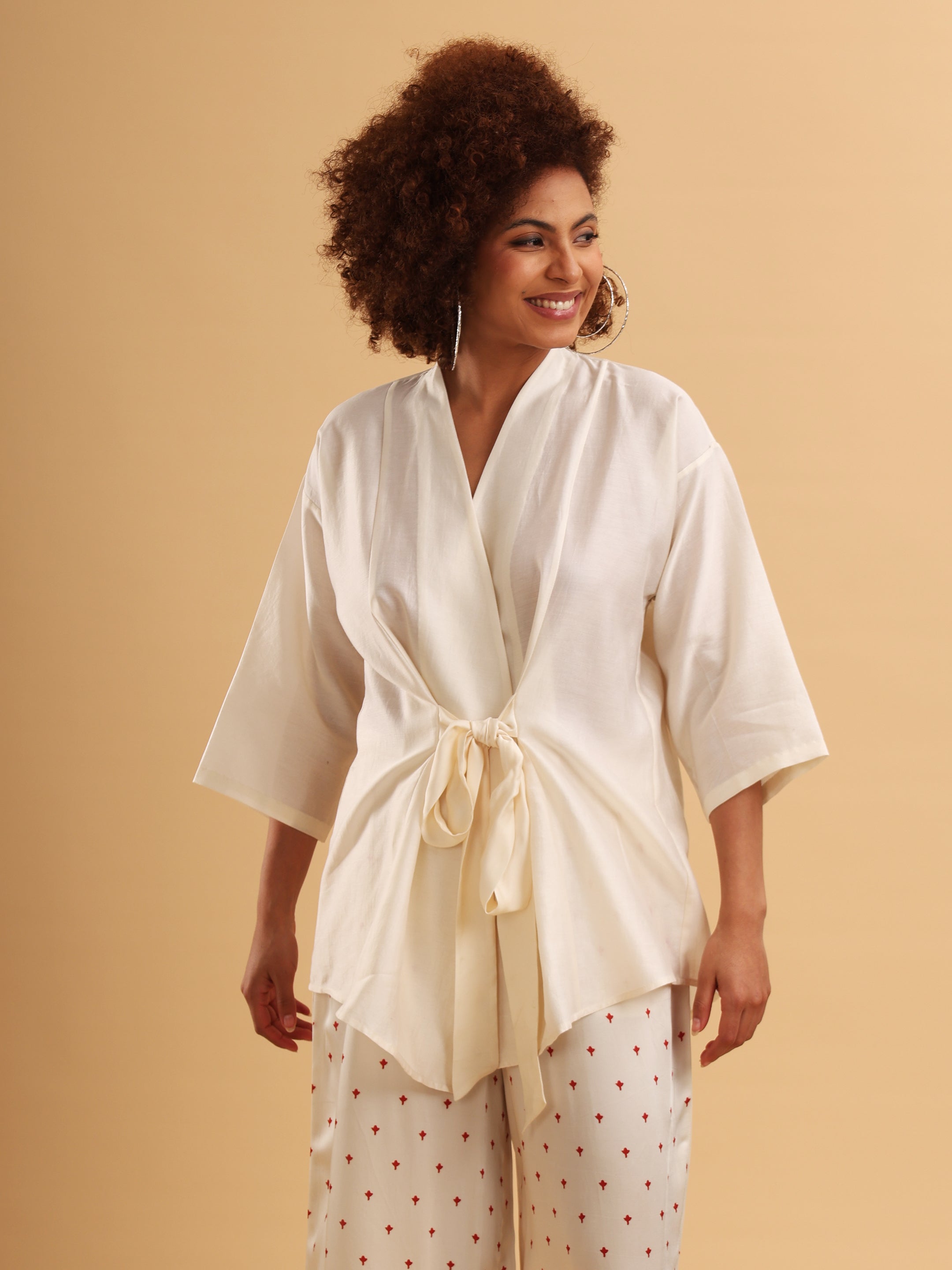 ELLA Chanderi Wrap Tie-Up Top