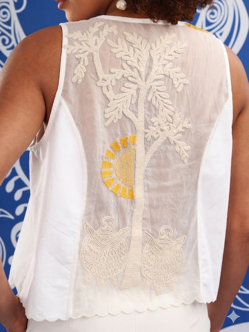 Riva Scalloped Tie-Up Top