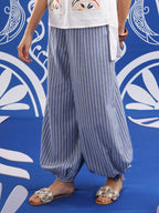 Azure Stripe Boho Pants