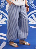 Azure Stripe Boho Pants