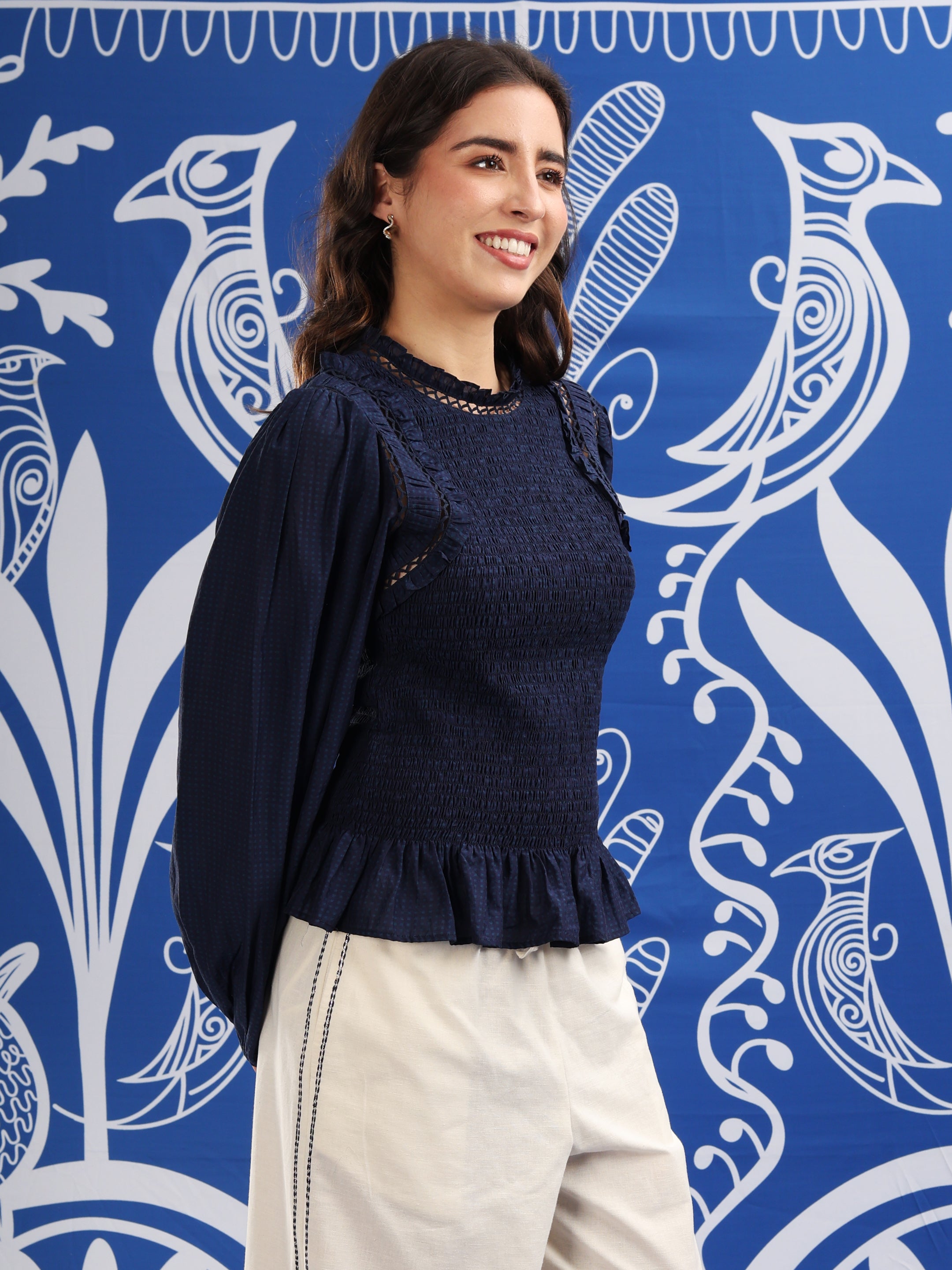 ROWAN Smock Peplum Top