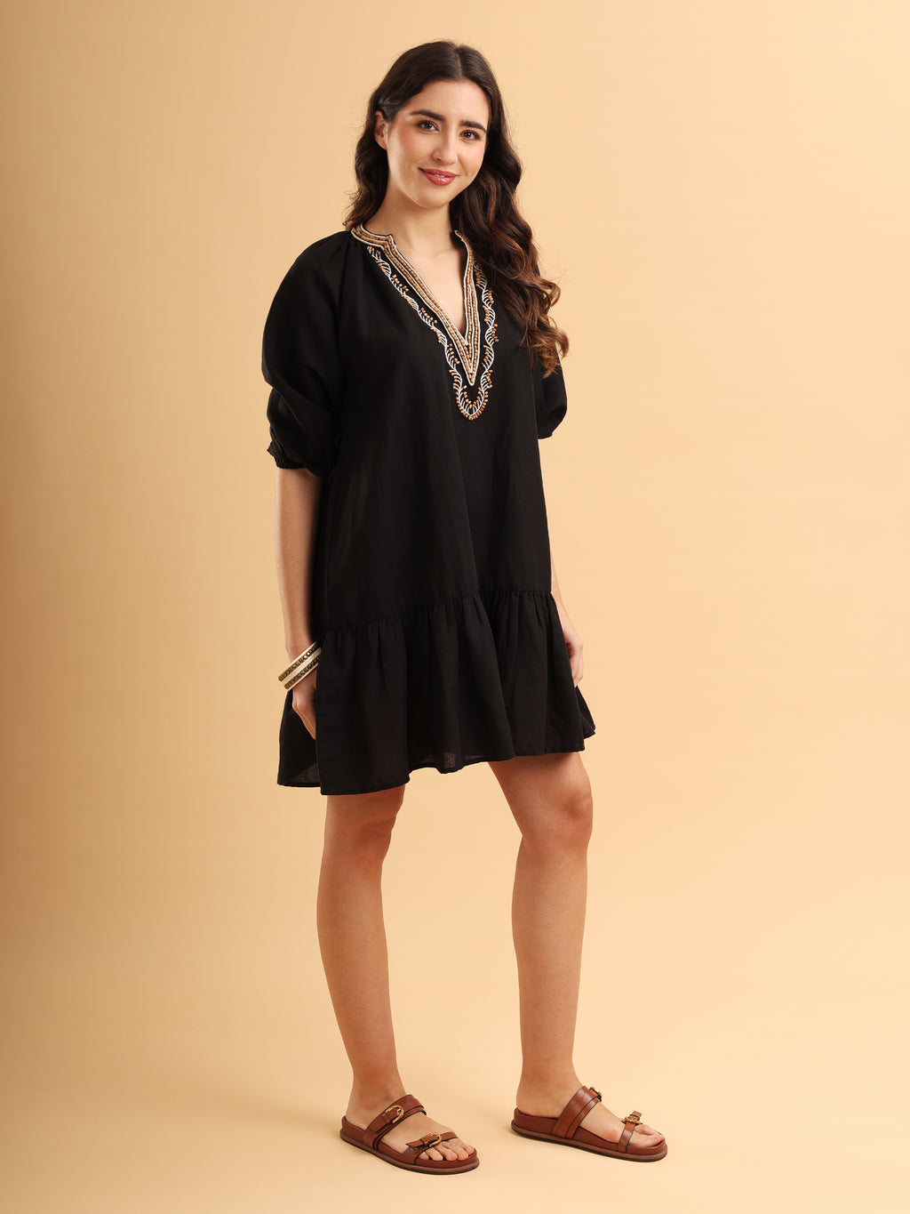 Desert Bloom Embroidered Dress