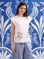 Eira Embroidered Pocket Top