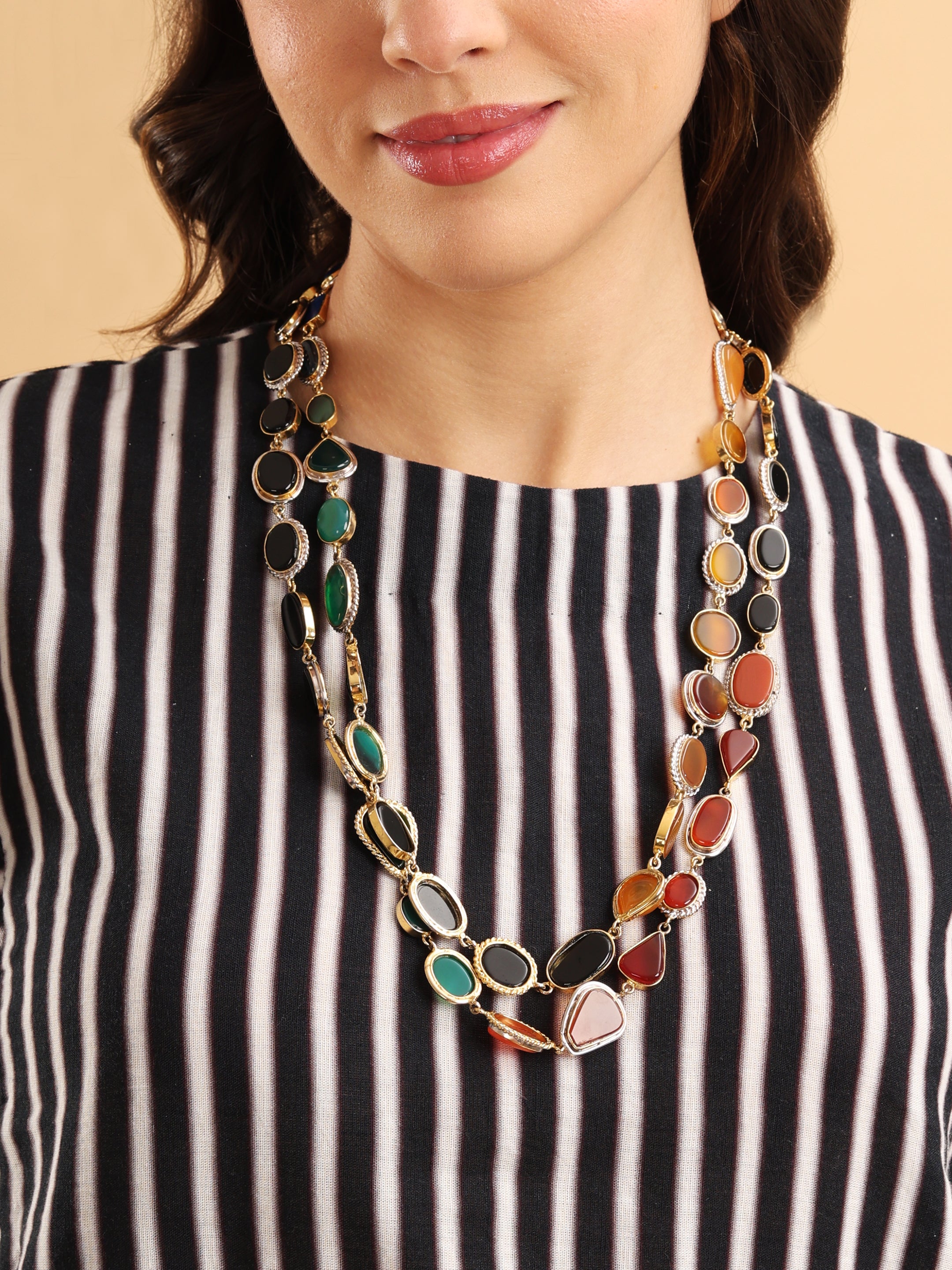 Zyra Stripe Embroidered Pocket Top