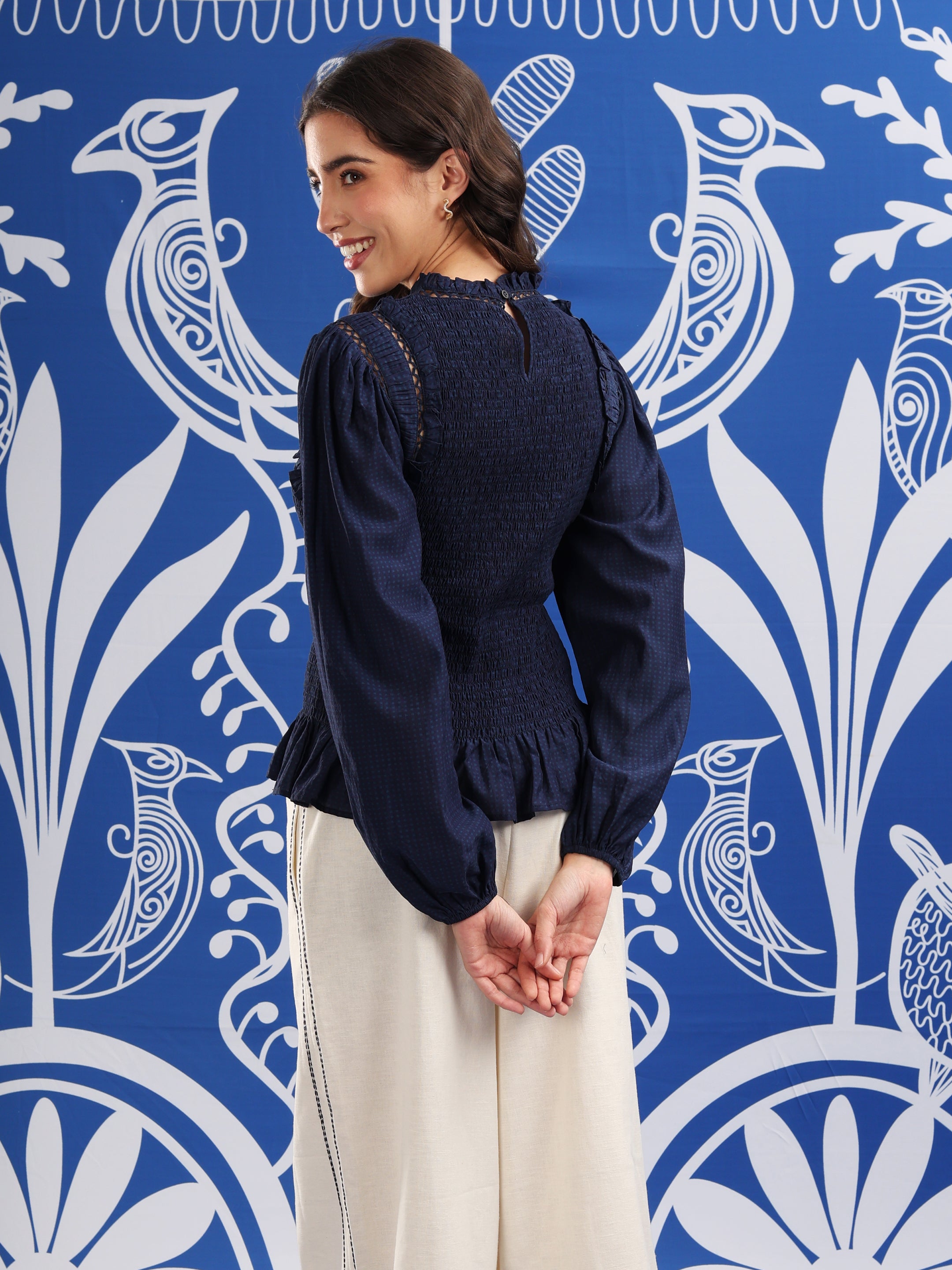 ROWAN Smock Peplum Top