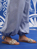 Azure Stripe Boho Pants