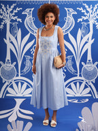 Serpentine Sky Embroidered Dress