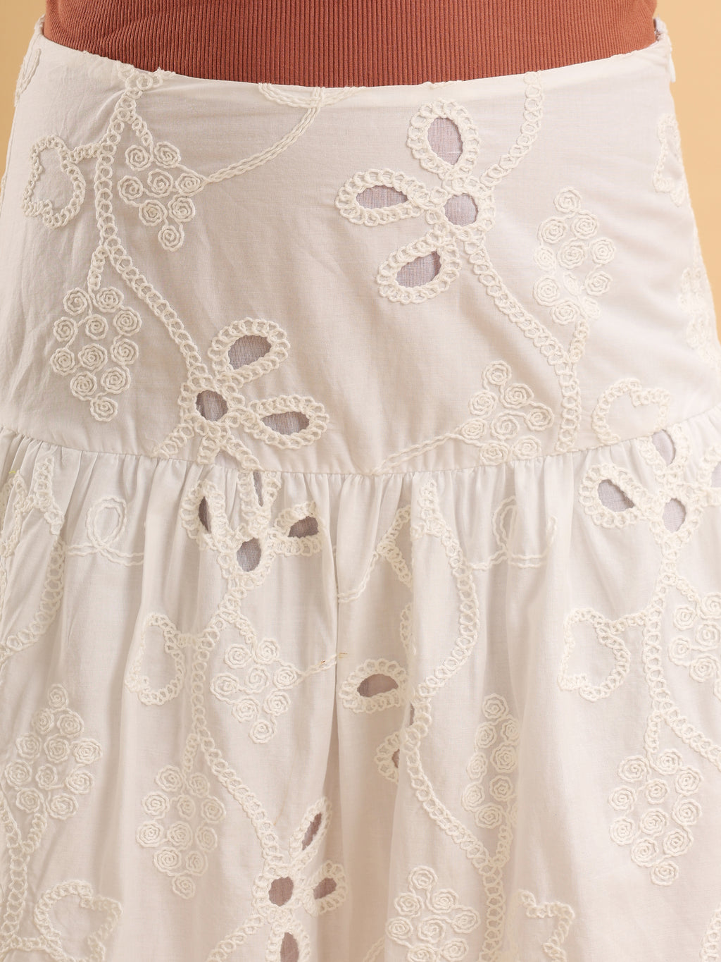 Aurelle Eyelet Embroidered Midi Skirt