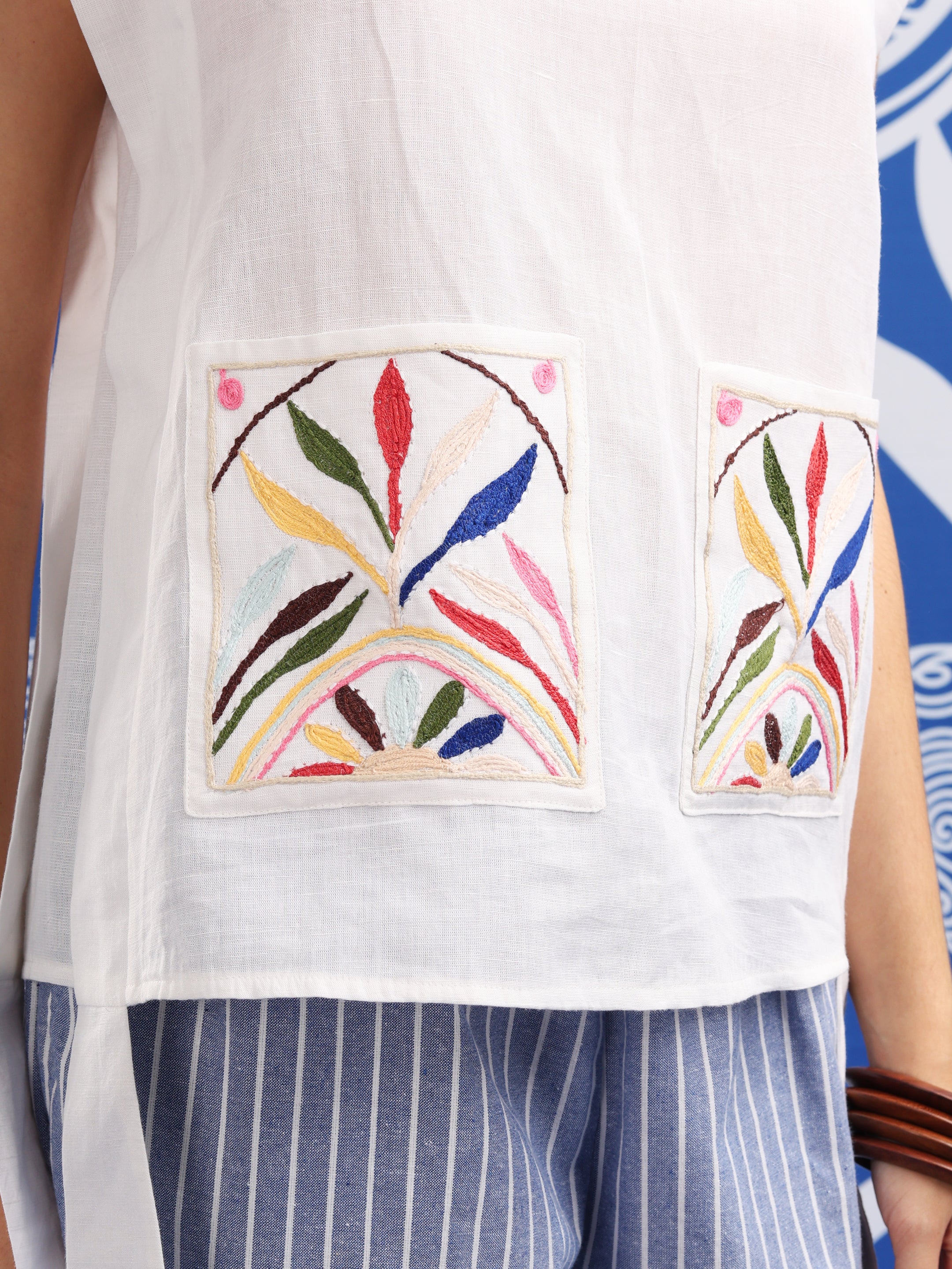 Eira Embroidered Pocket Top