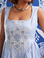 Serpentine Sky Embroidered Dress