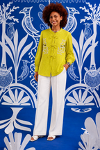 Sunlit Songbird Cotton Tie-Front Shirt