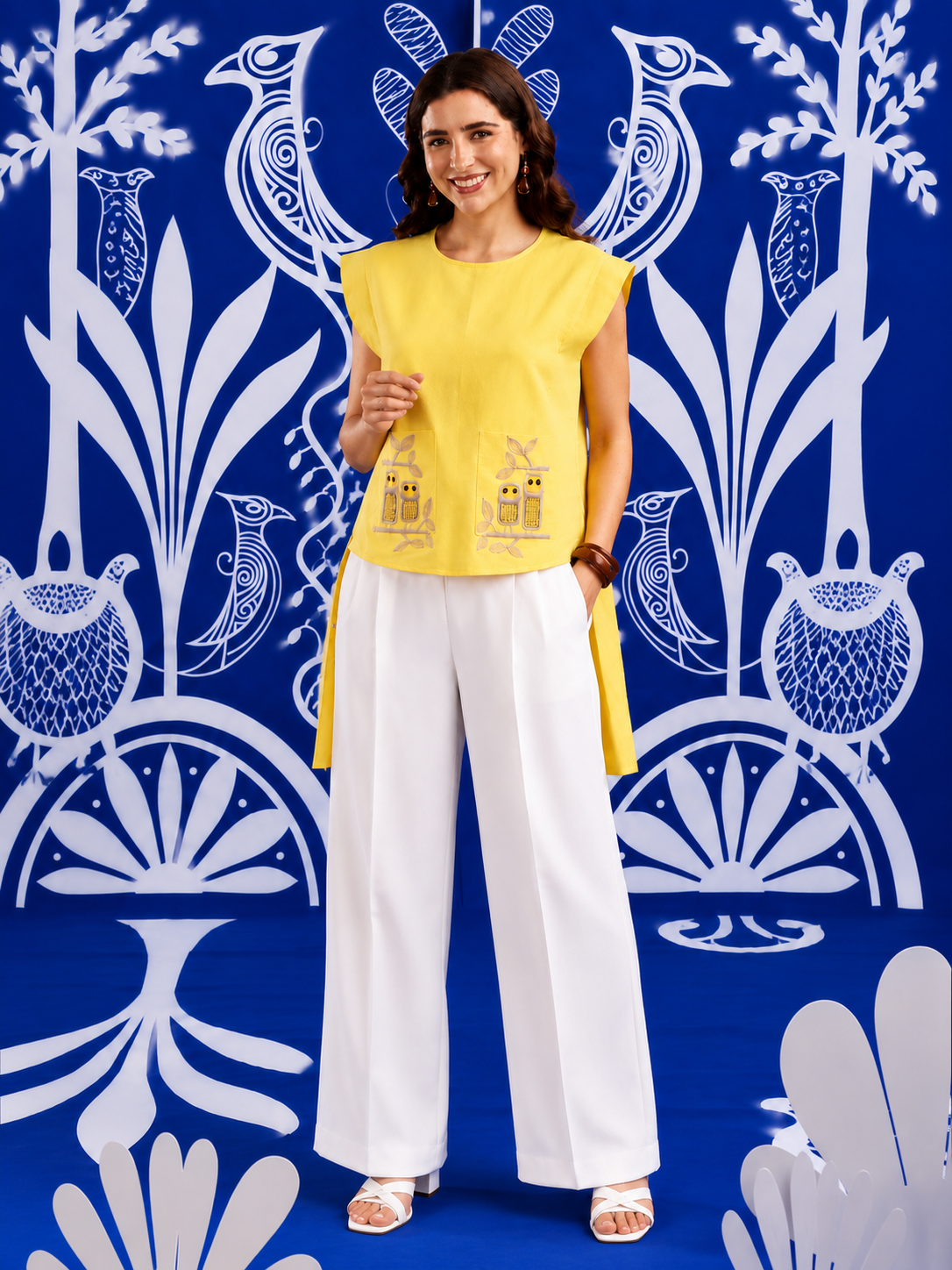 Golden Owl Linen High-Low Top