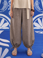 Mocha Check Balloon Trousers