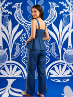 Indigo Sculpt Peplum co-ord set