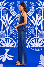 Indigo Sculpt Peplum co-ord set