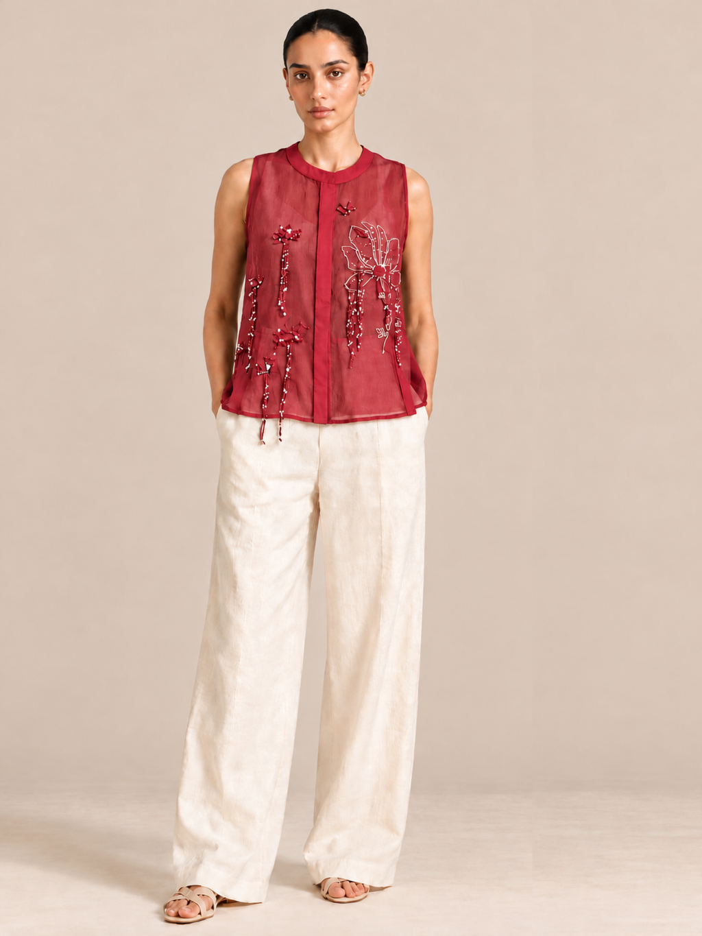 Ruby Rose Embellished Sleeveless Top