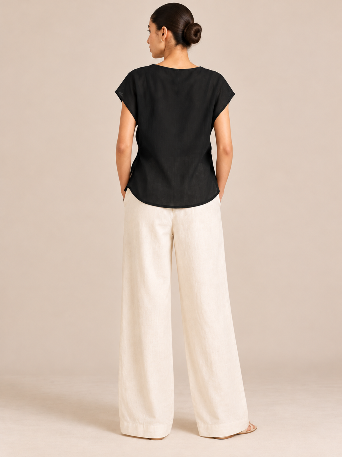 Verdant Black Bloom Top