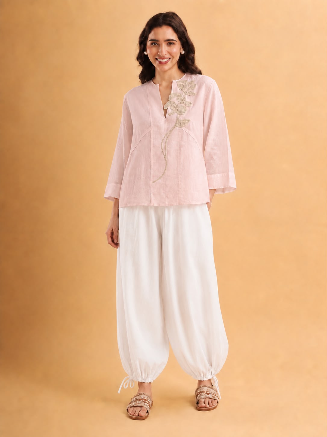 Blush Bloom Appliqué Top